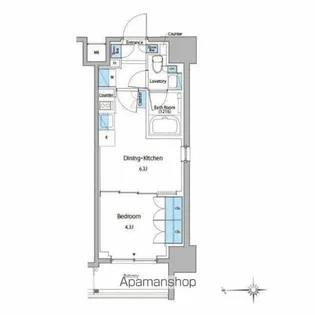 ルフォンプログレ門前仲町マークス【401号室】の間取り