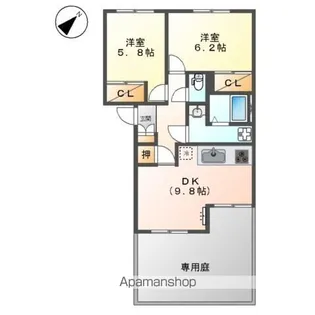 グランド・ビュー【105号室】の間取り