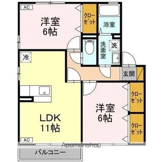 ピエルテル 六番館【2階】の間取り