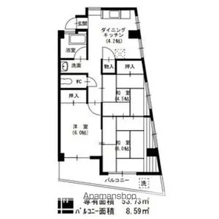 ロイヤルハイツタニ【4階】の間取り