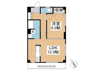 シャルマン堤Ⅱ【102号室】の間取り
