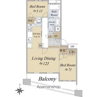 愛知県名古屋市千種区高見2丁目【マンション】の間取り