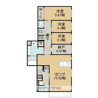 SUN PULUS 1【302号室】の間取り