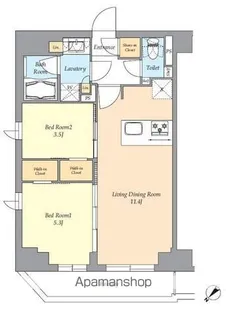 東京都渋谷区西原2丁目【マンション】の間取り