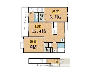 ユニゾン【204号室】の間取り