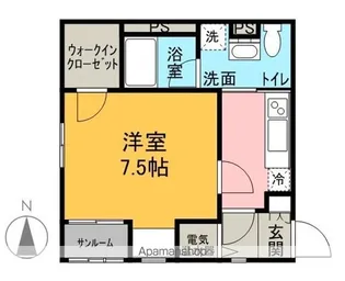 ホワイトキュービック【202号室】の間取り