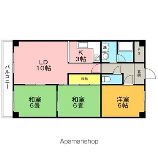 コーポ花みずき【4階】の間取り