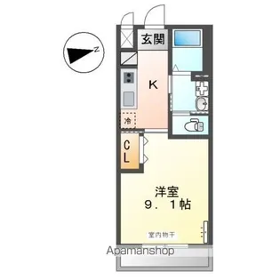 パルジェ一ツ松【102号室】の間取り