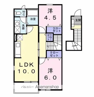 アフロート【204号室】の間取り