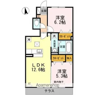 ライフステージ カトル B【1階】の間取り