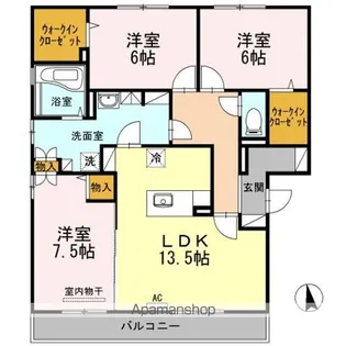 メゾンソレイユ B棟【1階】の間取り