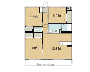 シェトワ浦上【201号室】の間取り