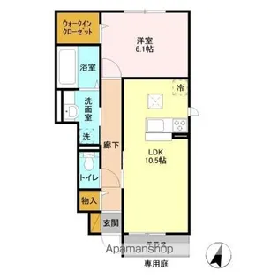 セジュールウィット【1階】の間取り