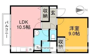 ハイカムール村田【1階】の間取り