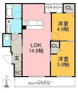 高知県高知市神田【マンション】の間取り