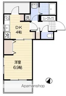 グリーンコート一の坂【201号室】の間取り