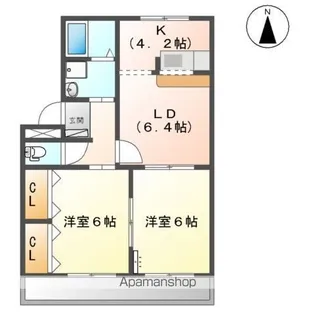 メルヴェール弐番館【2階】の間取り