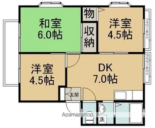 シャトレー158 A【1階】の間取り