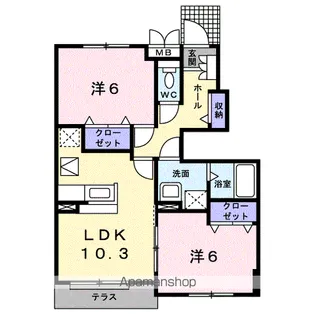ポート・レーゼ C【1階】の間取り
