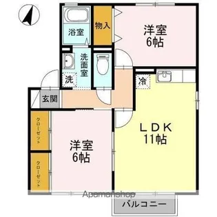 セジュールシャンス【2階】の間取り