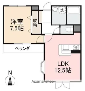 セイントオークス【S103号室】の間取り