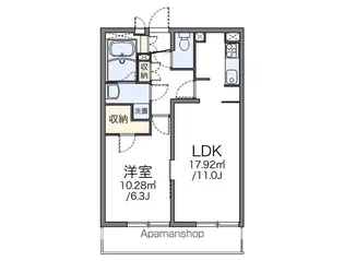 レオパレスリバティハイム【3階】の間取り