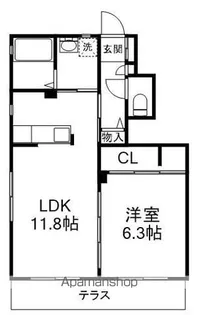 メゾンリバーアイランドA【1階】の間取り