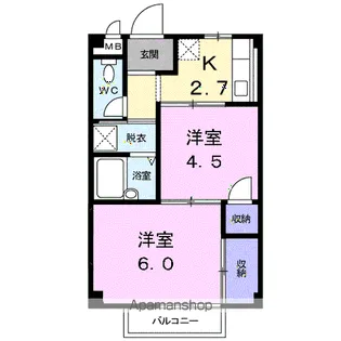 御殿山アベニュー【1階】の間取り