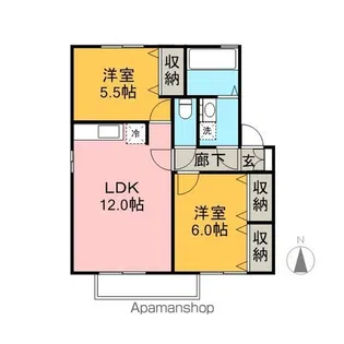 セジュール岳南 B【1階】の間取り