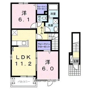 ブルターニュB【2階】の間取り