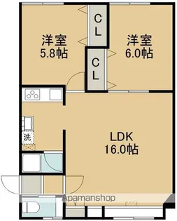 佐々木アパート【2012F号室】の間取り