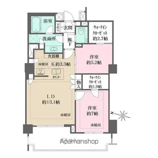 ザ・パークハウス麻布外苑西通り【6階】の間取り