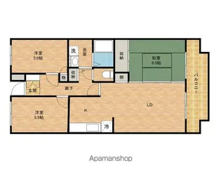 ラフィネ末広【3階】の間取り