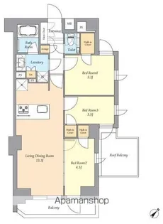 東京都渋谷区西原2丁目【マンション】の間取り