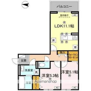 グラシア春日【1階】の間取り