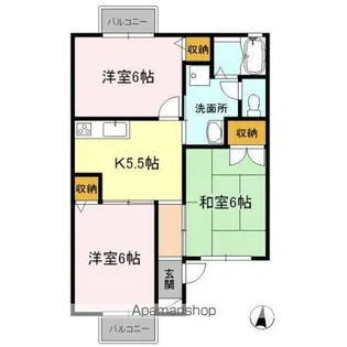 グランドールミツトヨ【2階】の間取り