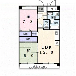 リバーサイドWILLOW【4階】の間取り
