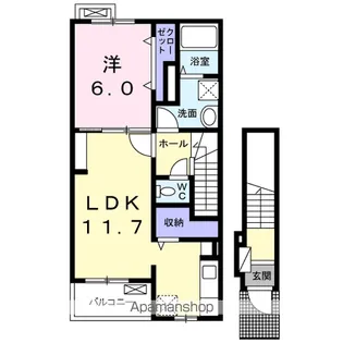 エレガント郡山【2階】の間取り