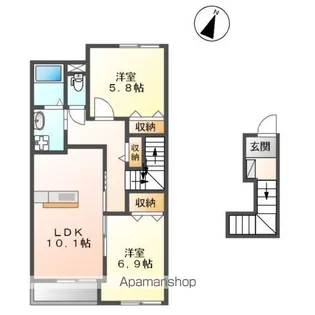CHEZ SOLEIL(シェ ソレイユ)【202号室】の間取り