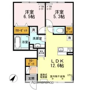 北海道苫小牧市元中野町3丁目【アパート】の間取り