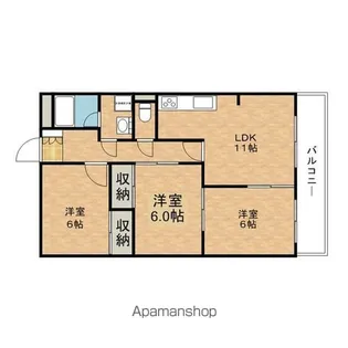 オステンドルフ吉田【402号室】の間取り