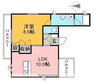 リバーサイド唐人【3階】の間取り