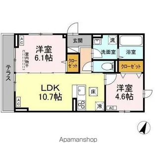 Dフラット東平山 A棟【1階】の間取り