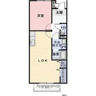 リバティ ハイツA【102号室】の間取り