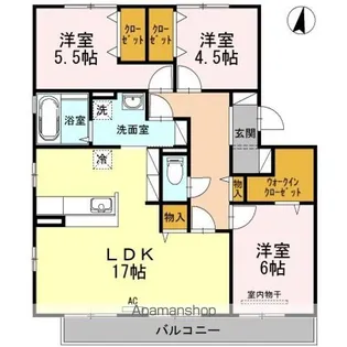 ファミーユ南手城【3階】の間取り