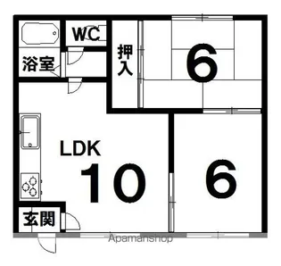 アカシヤハイツ【2階】の間取り