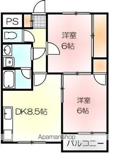 エクセル栗林【203号室】の間取り