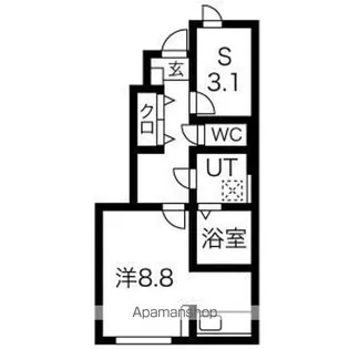 メゾンフェリシテ東根【107号室】の間取り