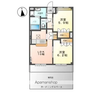 エバーエデンC【102号室】の間取り