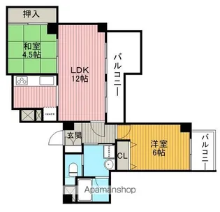ドムール豊中【4階】の間取り
